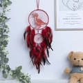 Acchiappasogni dinosauro rosso con piume e perline per decorazione cameretta - Dinosauro Rosso (Senza Luce)