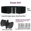 Cintura elastica nera per abiti con fibbia in metallo e dettagli sulla taglia - Stile Semplice 2037 (Nero 6cm) / 75cm