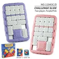 Dual magnetic puzzle game boards in purple and pink with 84 challenge cards set - Purple + Pink (NO.11843C/D)