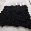 Deep black artificial moss mat with realistic fibrous texture for indoor landscaping - 1m x 1m / Black