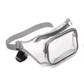 Waterproof clear PVC fanny pack with gray zipper trim and adjustable waist strap - 30 Silk (0.3mm) / Gray