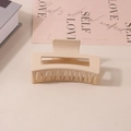 Rectangle matte beige hair claw clip for thick hair shown on a minimalist background - Individual Packaging / Matte Apricot-8.5cm