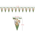 Cartoon jungle animals birthday party banner, 2.5m length with lions and tigers - Animal Pennant Banner