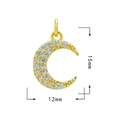 Pendentif croissant de lune plaqué or 18K avec zircons pavés et taille 15x12mm - B731 Lune