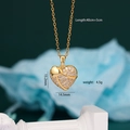 Klassische 18K vergoldete Herz-Halskette mit funkelnden Zirkonia-Kristallen für Damen - Gold