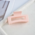 Matte peach rectangle hair claw clip in a minimalist 10.5cm hollow design for women - Matte Light Pink (S150-52) / 8.5cm