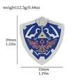 Épinglette en émail bouclier d'Hylia de Zelda, badge métallique bleu et rouge vif - Bouclier royal