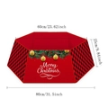 Red Merry Christmas tree collar with buffalo plaid design, 80cm base diameter - Style B (Red Black Plaid Pine Branch)