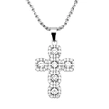 Silver cross pendant necklace featuring brilliant rhinestones for a bold hip-hop style - 0.3*75cm Box Chain / Silver