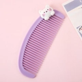 Cute purple crescent moon hair comb with a white cartoon cat character for kids - Cat