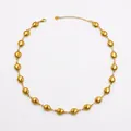 Polished 18k gold stainless steel teardrop bead necklace with adjustable lobster clasp chain - Gold Necklace (DG-XL00260)