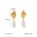 Dimensions détaillées des boucles d'oreilles vintage 18k avec perles et spécifications - Hc-e10175