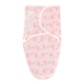 Pink newborn cocoon swaddle and hat set with cute cartoon rabbit and moon pattern - Pink Long-eared Rabbit Pattern Swaddle