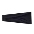 Black wide elastic sports headband for yoga and running with a stylish twisted knot design - Black