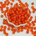 Macro shot of 8mm orange glass jade beads in white petal bowl for jewelry DIY - 6mm / Dark Orange