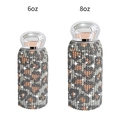 6oz and 8oz stainless steel hip flasks with luxury rhinestones and leopard pattern - Leopard Print