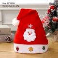 Santa Claus non-woven Christmas hat with LED lights and sequins measuring 28x38cm - Adult Cartoon Non-woven Santa Style