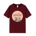 Maroon Mother's Day T-shirt with floral print and Happy Mother's Day lettering - XS / Tops / Wine Red (Happy Mother's Day Floral Print)