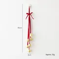 Pendaglio natalizio in velluto rosso con sei campanelli dorati per albero - Scacciapensieri Rosso Stile B (32g)
