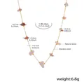 Ketting met onregelmatige roze natuurstenen en een gouden roestvrijstalen ketting voor dames - Wit