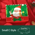 Scatola regalo Babbo Natale rossa e verde con nastro, misura 24x19,5x7cm per dolci - Babbo Natale con gli occhiali