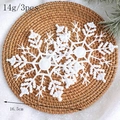 Set of 3 white glitter snowflake ornaments for Christmas tree decoration, 16.5cm diameter - 15CM White Snowflake