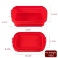 Cestello pieghevole in silicone rosso per friggitrice ad aria, 22cm, aperto e chiuso - Rettangolare Pieghevole Rosso