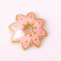 Perle fleur en émail rose avec bord doré pour la création de bijoux DIY de colliers - 7733 Or Rose (8 Pétales)