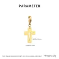Detailansicht des 20x15mm goldenen Edelstahl Kreuzanhängers mit Karabinerverschluss - 20x15mm Gold Hohlfigur Kreuz (KLJ6977-Z)