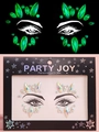 Luminous green holographic face jewels for music festivals and party decorations - YG-023
