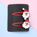 Niedliche Weihnachts-Haarspangen-Set mit rotem Glitzer-Weihnachtsmann für Mädchen - Weihnachtsmann Typ 2