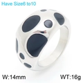 Retro-Ring aus 18K vergoldetem Edelstahl mit schwarzer Emaille und 14mm Breite - US 6 / Stahl Schwarz (KR111177-K)