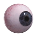 Creative tinplate pin badge featuring a realistic blue eye iris with red vein details - Realistic Eyeball Style (xz7274)