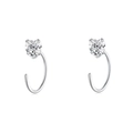 S925 sterling silver hoop earrings with heart-shaped sparkling cubic zirconia - Zirconia Heart