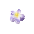 Detail shot of purple and yellow gradient plumeria hair claw clip on white background - #3 Purple - Gradient - 8cm