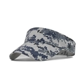 Detalle de la tela de camuflaje digital azul gris en una visera solar de poliéster - Talla Única(55-60cm) / Azul Camuflaje