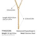 Detailed size and weight chart for the gold geometric chain stainless steel necklace - Gold Geometric Splicing Style (YYN025396)