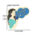Creative alloy makeup badge brooch with 'Go Disappoint' text and measurement scale - Character Sign Style 2 (XZ2460-6)