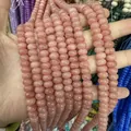 Strand of pink translucent natural stone abacus beads for handmade jewelry making - 4 / 5*8mm (approx. 73 pcs/strand)