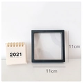 Black square 3D floating display frame with PE film measuring 11cm by 11cm - 11*11*2 (No Base) / Black