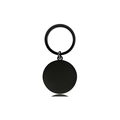 Minimalist matte black round stainless steel keychain for custom DIY laser engraving - 25mm Black Round Outer Hole Keychain