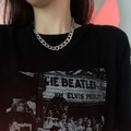 Zilveren grove Cubaanse ketting van titaniumstaal voor een stoere hiphop-stijl look - Zware Cubaanse Ketting / 45cm Lengte 10mm Breedte