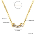 Detailed specs of gold-plated stainless steel necklace with heart crystal pendant - Gold Smile Arc Style (NE2C0802G)