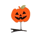 Pince à cheveux Halloween avec citrouille en feutrine orange et ressort noir - Style F (Citrouille Jack)