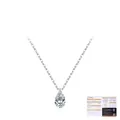 Collar de plata S925 con moissanita en forma de pera y certificado oficial de calidad - Plata de Ley S925 (Estilo Gota de Agua)