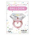 Pink diamond ring foil balloon 68x61cm for wedding and engagement party decorations - 3D Rose Gold Diamond Ring / 68x61cm / Rose Gold