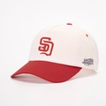 Classic red and white baseball cap featuring SD embroidery and World Series patches - Off-white Spliced Red / Adjustable