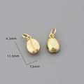 Detailansicht der 14k Gold Kaffeebohnen-Anhänger mit Maßen 11,5mm für DIY-Schmuckbau - 14k Vergoldet (1 Stück)
