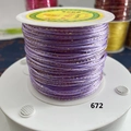 Macro shot of purple and gold metallic braided thread for handmade DIY jewelry crafting - Magenta With Gold Thread (672)