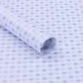White semi-transparent wrapping paper with silver polka dots for bouquets and gifts - White with Silver Dots